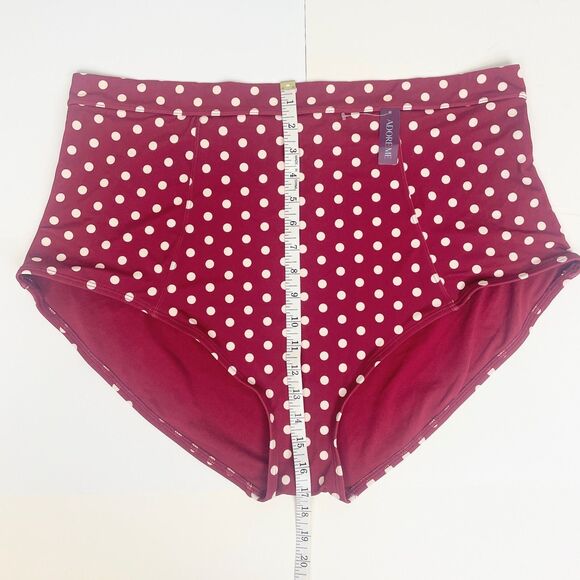 NWT Adore Me Vivien Swimwear High Waist Deep Red Polka Dot Bikini Bottom Plus 4X - Picture 7 of 10